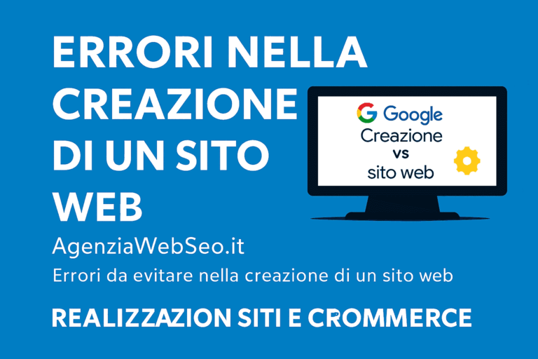AgenziaWebSeo.it ti mostra gli errori nella creazione di un sito web da evitare per migliorare SEO