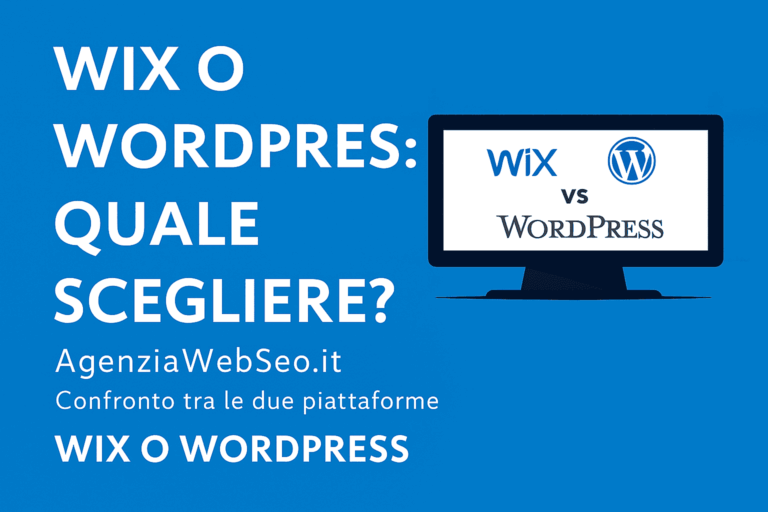 AgenziaWebSeo.it confronta Wix e WordPress: differenze, costi, SEO, vantaggi e svantaggi