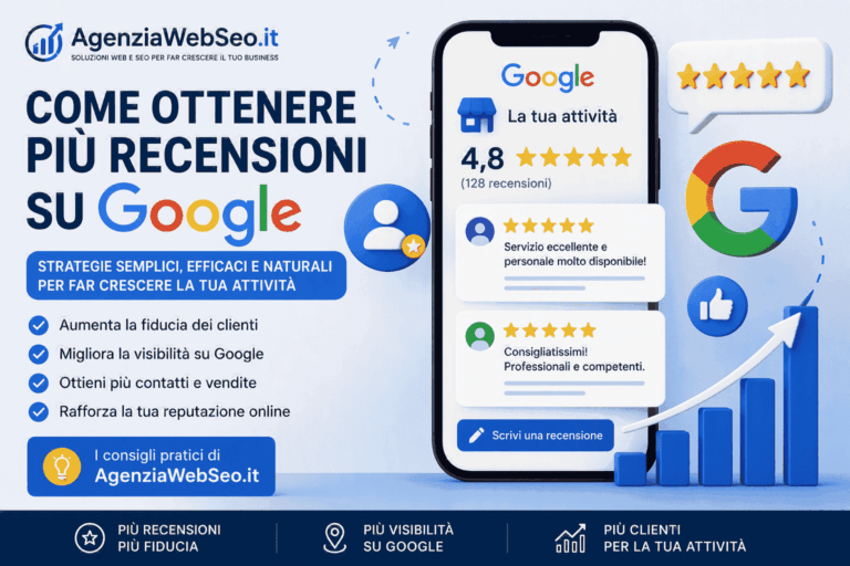 Ottenere più recensioni Google in modo naturale , i consigli pratici di AgenziaWebSeo.it.