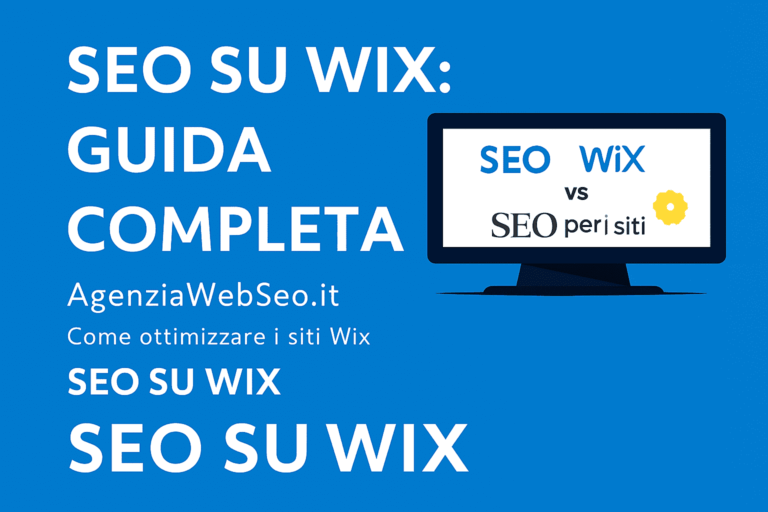 AgenziaWebSeo.it spiega come fare SEO su Wix: ottimizzazione pagine, velocità, indicizzazione
